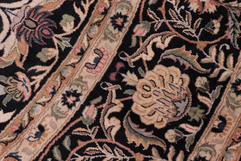 handmade Traditional Nagi Black Black Hand Knotted ROUND 100% WOOL area rug 8' x 8'