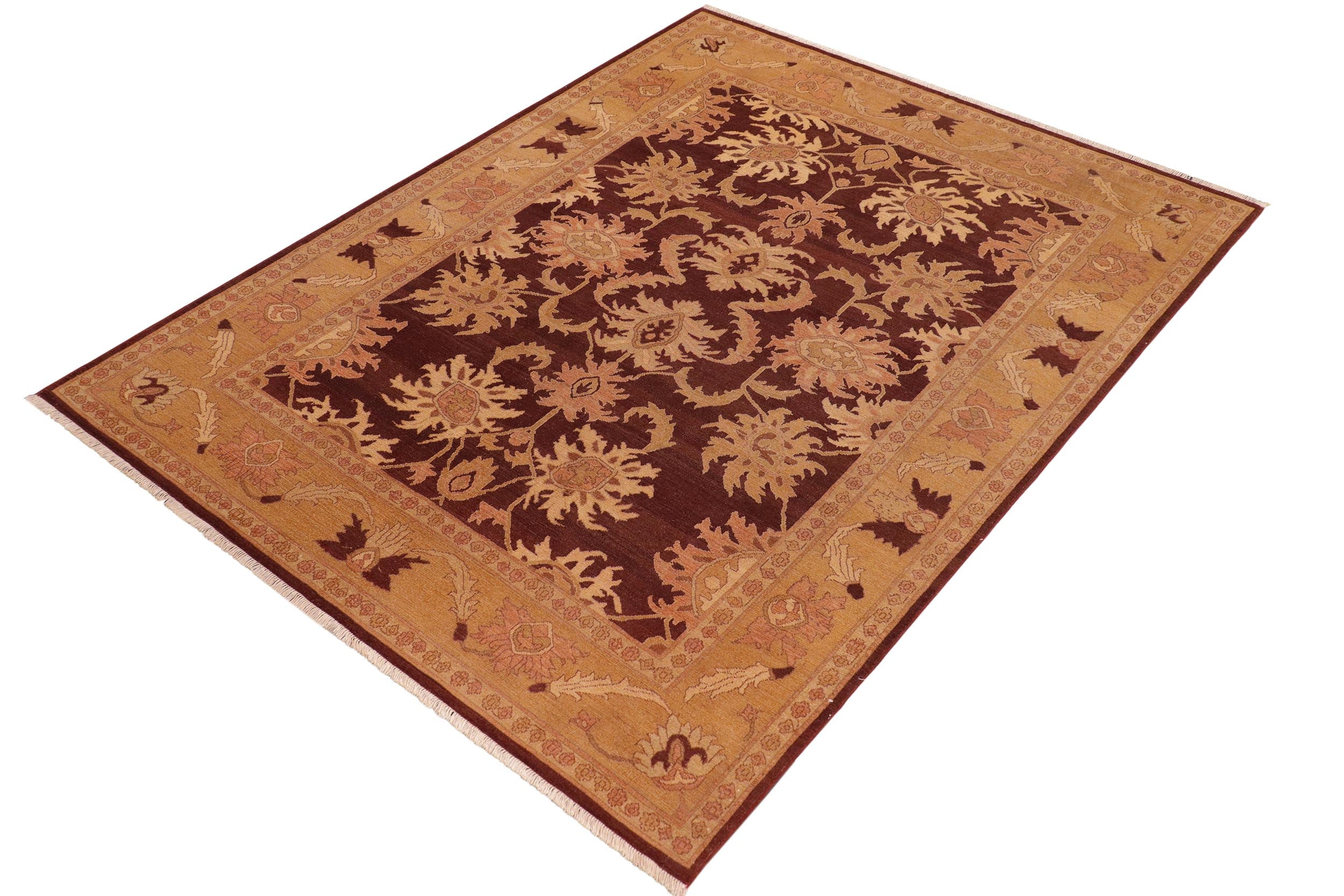 handmade Traditional Antique Maroon Lt. Gold Hand Knotted RECTANGLE 100% WOOL area rug 8x10