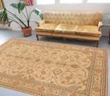 handmade Transitional Kafkaz Tan Orange Hand Knotted RECTANGLE 100% WOOL area rug 10 x 15
