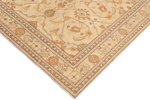 handmade Transitional Kafkaz Tan Orange Hand Knotted RECTANGLE 100% WOOL area rug 10' x 15'