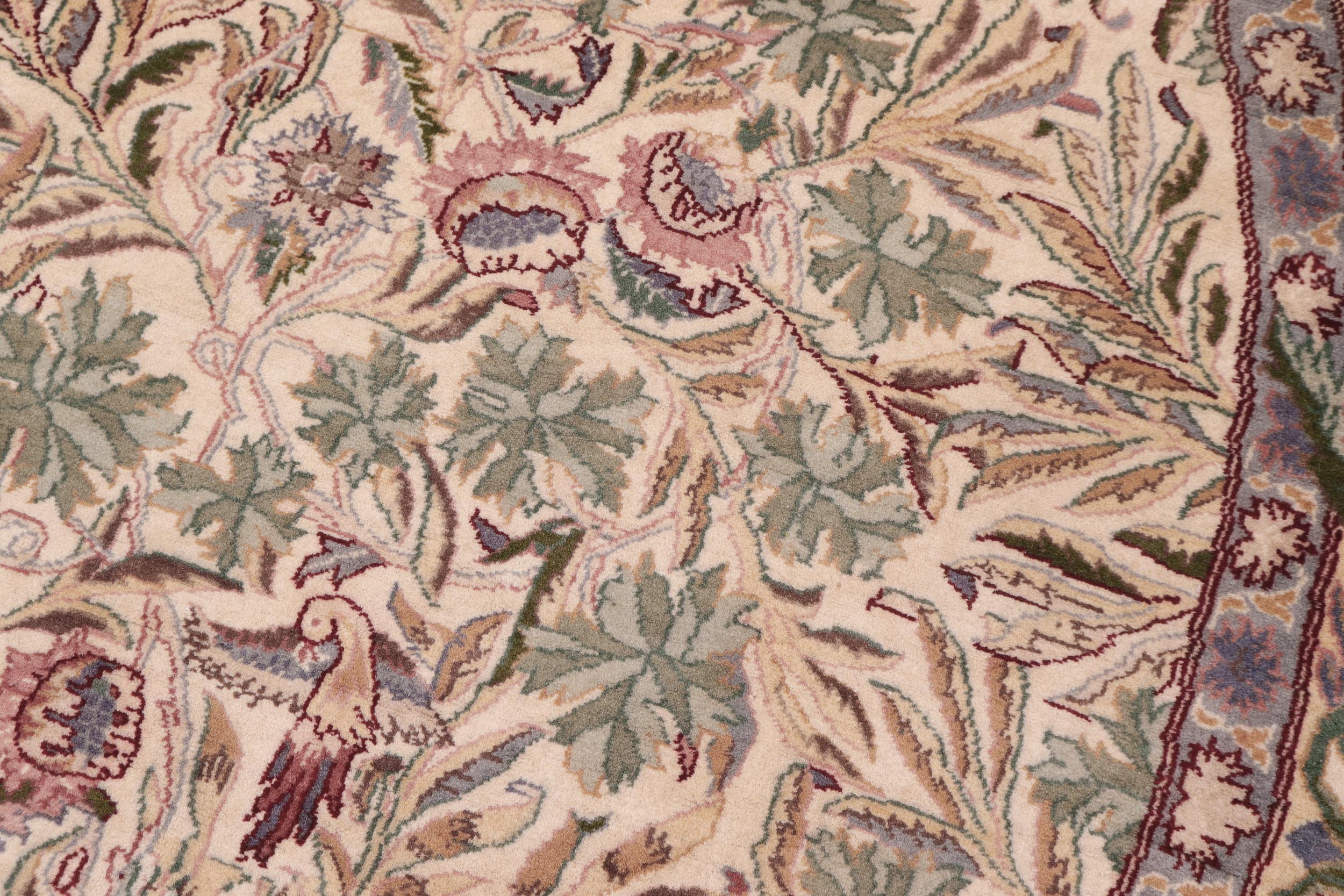 handmade Traditional Imran Beige Green Hand Knotted ROUND 100% WOOL area rug 8' x 8'