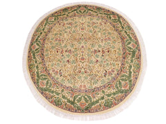 handmade Traditional Imran Beige Green Hand Knotted ROUND 100% WOOL area rug 8x8