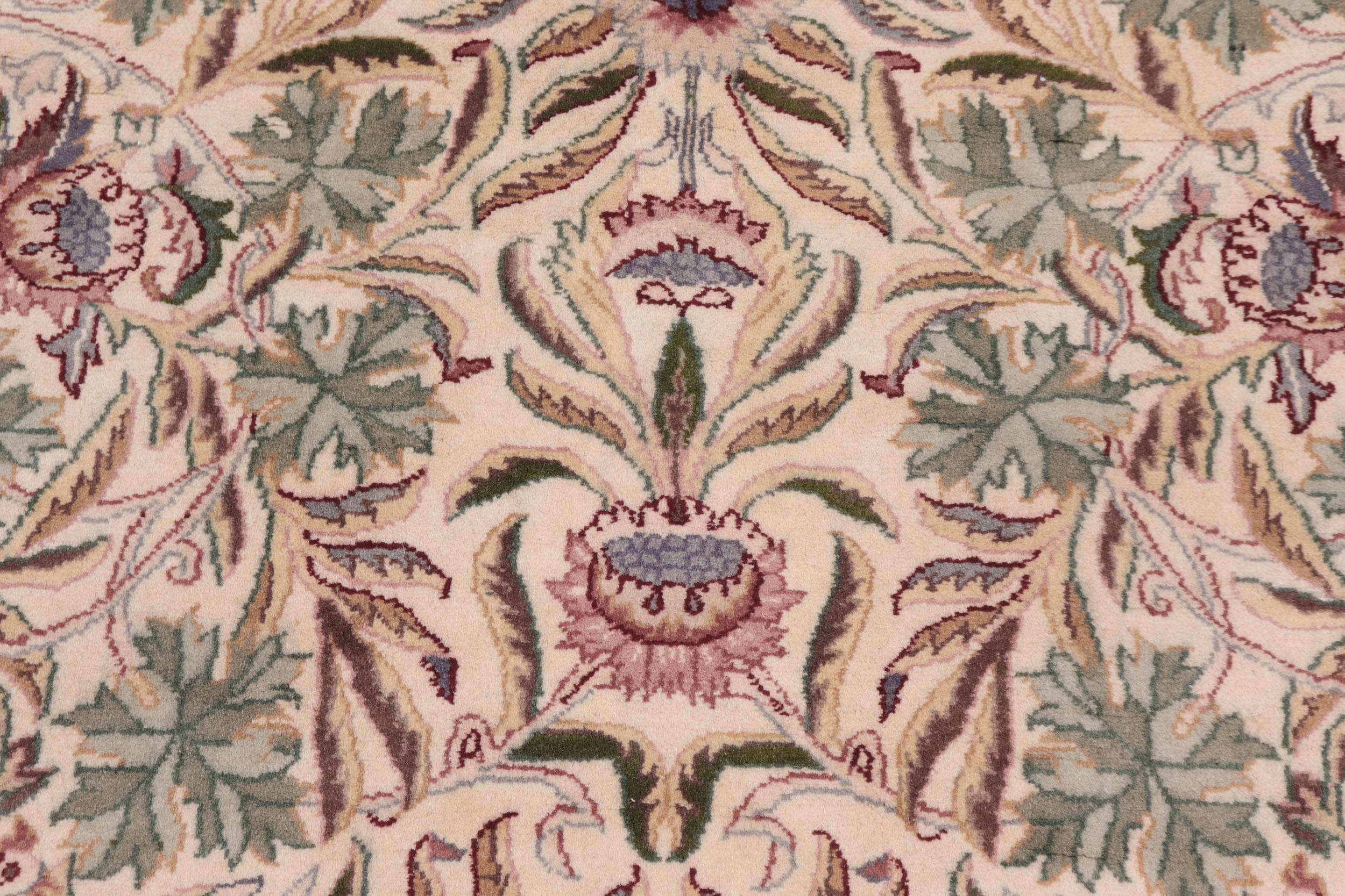 handmade Traditional Imran Beige Green Hand Knotted ROUND 100% WOOL area rug 8' x 8'