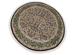 handmade Traditional Imran Black Gray Hand Knotted ROUND 100% WOOL area rug 8x8