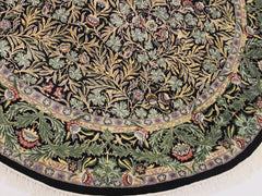 handmade Traditional Imran Black Gray Hand Knotted ROUND 100% WOOL area rug 8x8