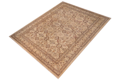 handmade Transitional Kafkaz Lt. Tan Brown Hand Knotted RECTANGLE 100% WOOL area rug 14' x 18'