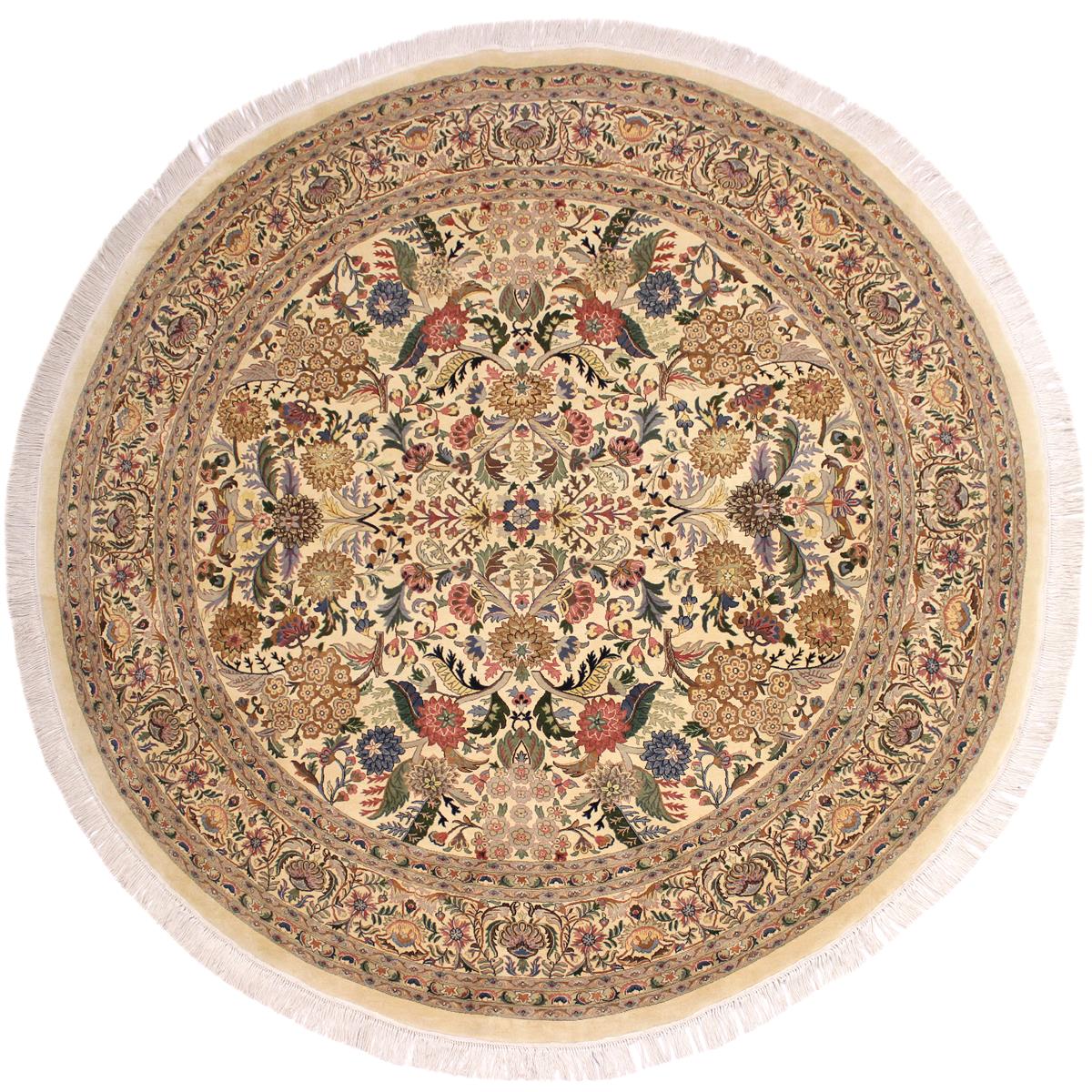 handmade Traditional Nagi Beige Pink Hand Knotted ROUND 100% WOOL area rug 9x9