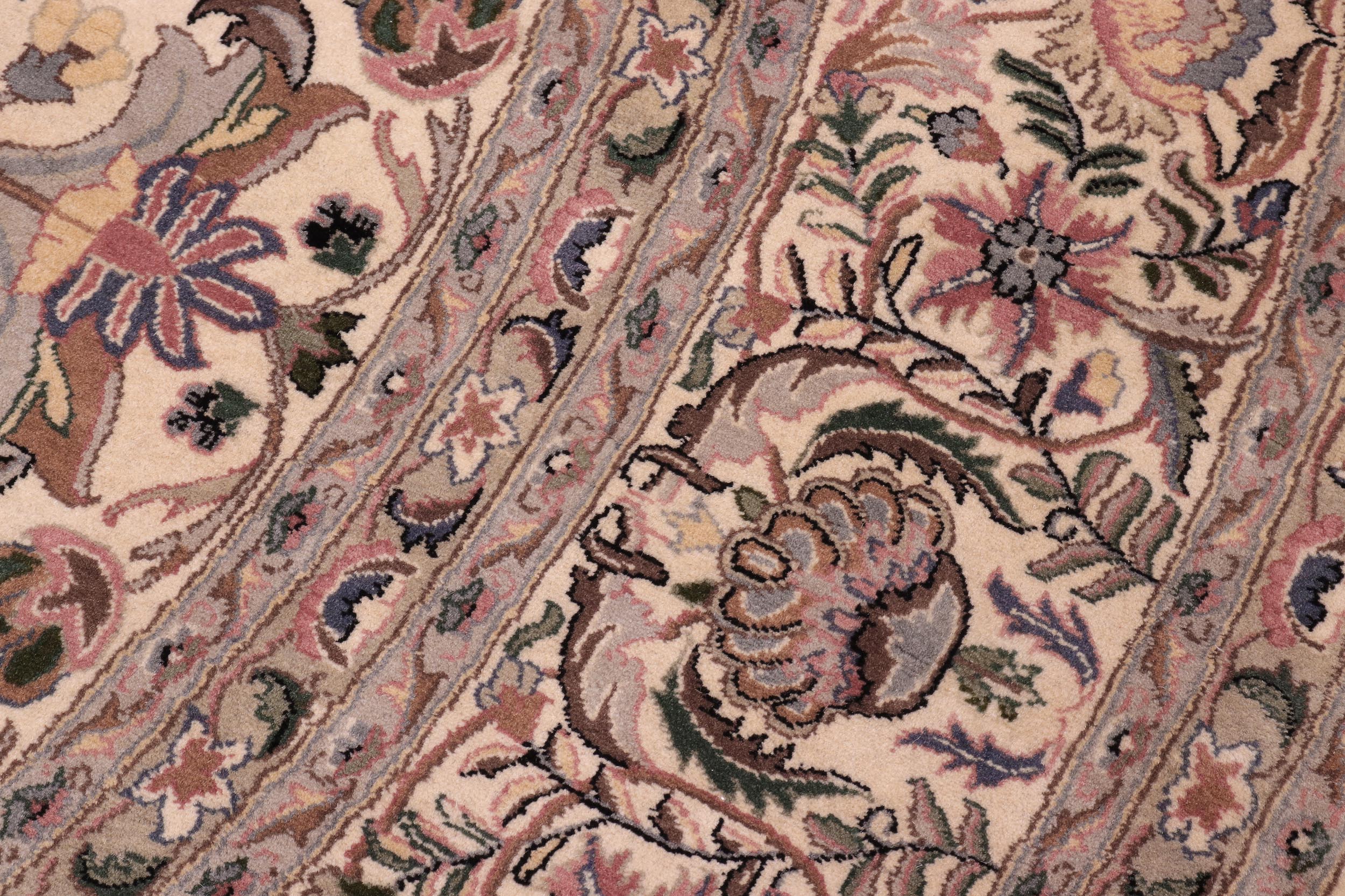 handmade Traditional Nagi Beige Pink Hand Knotted ROUND 100% WOOL area rug 9'x9'