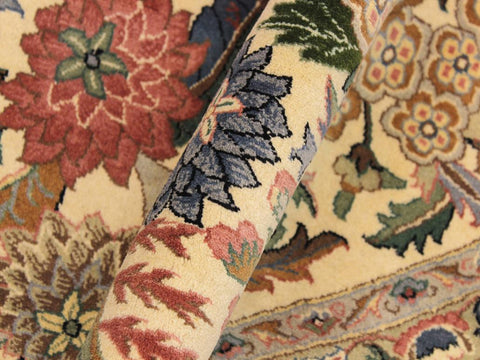 handmade Traditional Nagi Beige Pink Hand Knotted ROUND 100% WOOL area rug 9x9