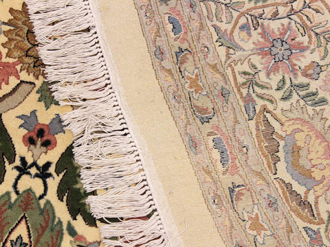 handmade Traditional Nagi Beige Pink Hand Knotted ROUND 100% WOOL area rug 9x9