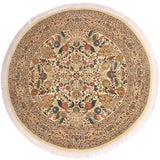 handmade Traditional Nagi Beige Pink Hand Knotted ROUND 100% WOOL area rug 9x9