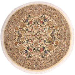 handmade Traditional Nagi Beige Pink Hand Knotted ROUND 100% WOOL area rug 9x9