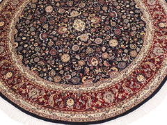 handmade Traditional Abasi Afsha Blue Red Hand Knotted ROUND 100% WOOL area rug 8x8