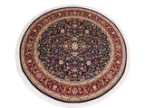 handmade Traditional Abasi Afsha Blue Red Hand Knotted ROUND 100% WOOL area rug 8x8