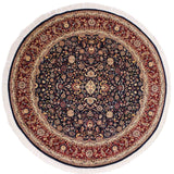 handmade Traditional Abasi Afsha Blue Red Hand Knotted ROUND 100% WOOL area rug 8x8