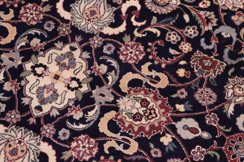 handmade Traditional Abasi Afsha Blue Red Hand Knotted ROUND 100% WOOL area rug 8'x8'