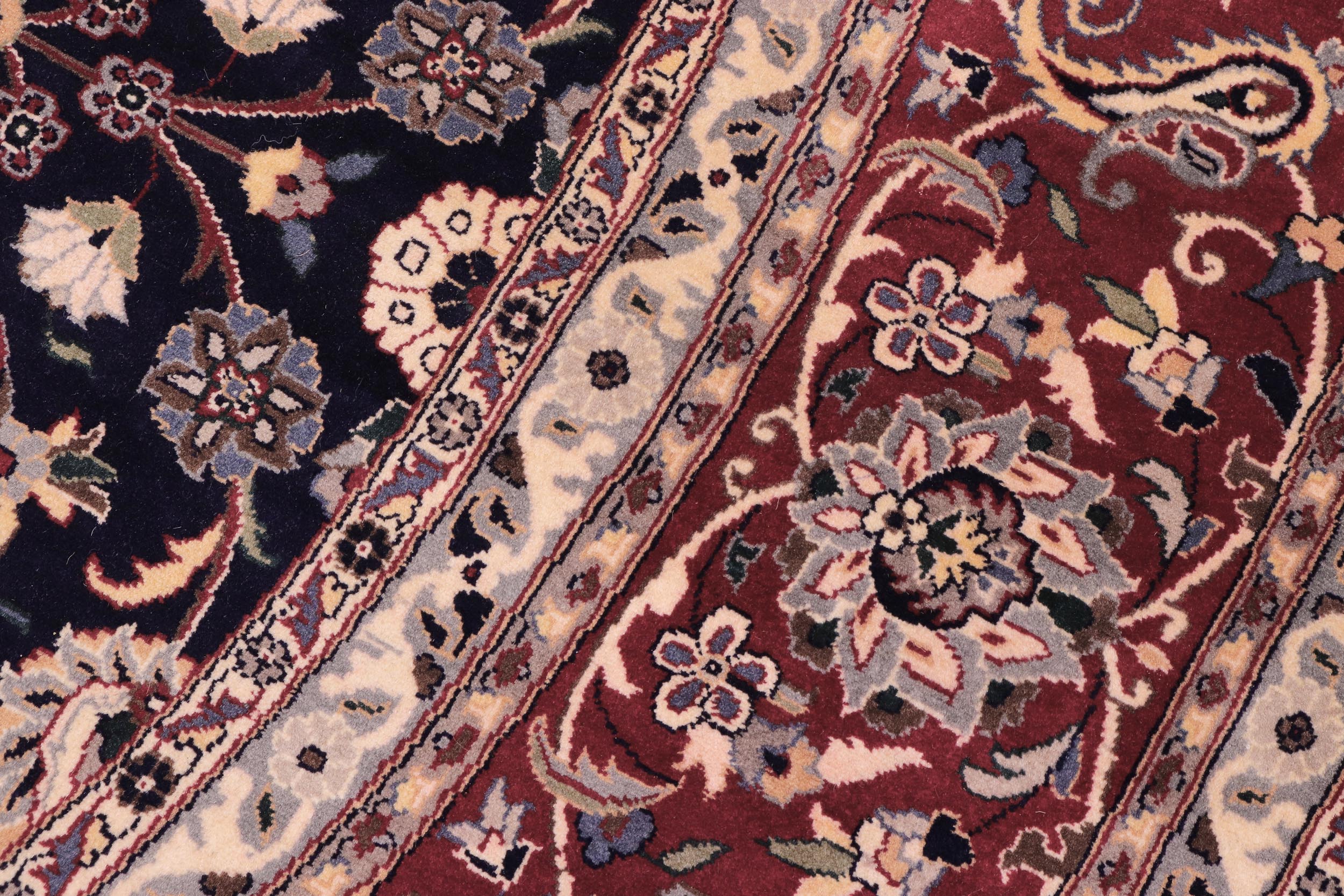 handmade Traditional Abasi Afsha Blue Red Hand Knotted ROUND 100% WOOL area rug 8'x8'