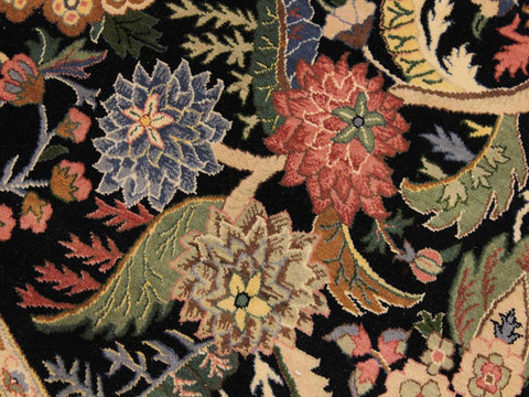 handmade Traditional Nagi Black Gray Hand Knotted ROUND 100% WOOL area rug 9x9