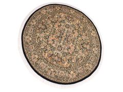 handmade Traditional Rimjim Black Gray Hand Knotted ROUND 100% WOOL area rug 8x8