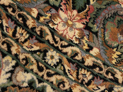 handmade Traditional Rimjim Black Gray Hand Knotted ROUND 100% WOOL area rug 8x8