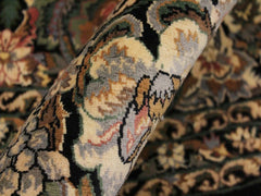 handmade Traditional Rimjim Black Gray Hand Knotted ROUND 100% WOOL area rug 8x8