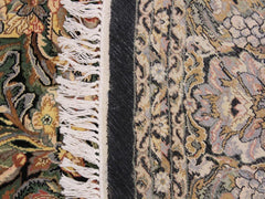 handmade Traditional Rimjim Black Gray Hand Knotted ROUND 100% WOOL area rug 8x8