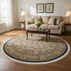 Heritage Vergie Black/Gray Wool Round - 7'11''X8'0''