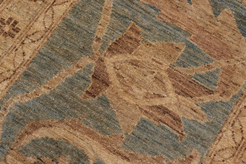 handmade Traditional Kafkaz Rust Teal Blue Hand Knotted RECTANGLE 100% WOOL area rug 13x19