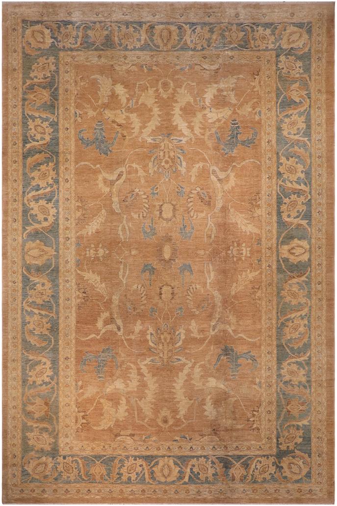 handmade Traditional Kafkaz Rust Teal Blue Hand Knotted RECTANGLE 100% WOOL area rug 13X19