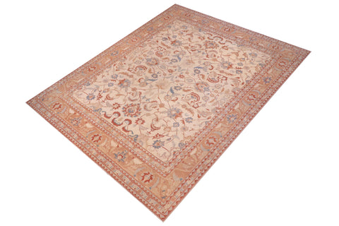 handmade Traditional Kafkaz Ivory Rose Hand Knotted RECTANGLE 100% WOOL area rug 13x17