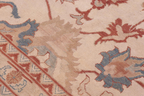 handmade Traditional Kafkaz Ivory Rose Hand Knotted RECTANGLE 100% WOOL area rug 13x17