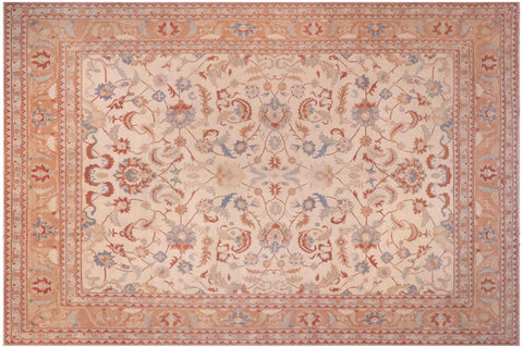 handmade Traditional Kafkaz Ivory Rose Hand Knotted RECTANGLE 100% WOOL area rug 13x17