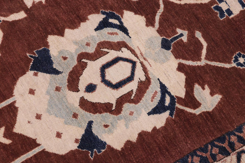 handmade Traditional Kafkaz Brown Lt. Blue Hand Knotted RECTANGLE 100% WOOL area rug 12x18