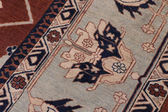 handmade Traditional Kafkaz Brown Lt. Blue Hand Knotted RECTANGLE 100% WOOL area rug 12X18