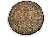 handmade Traditional Rimjim Black Gray Hand Knotted ROUND 100% WOOL area rug 9x9