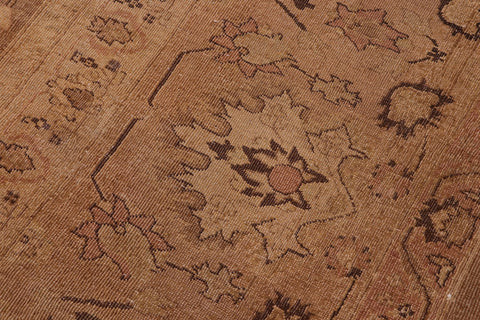 handmade Traditional Antique Brown Tan Hand Knotted RECTANGLE 100% WOOL area rug 13x17