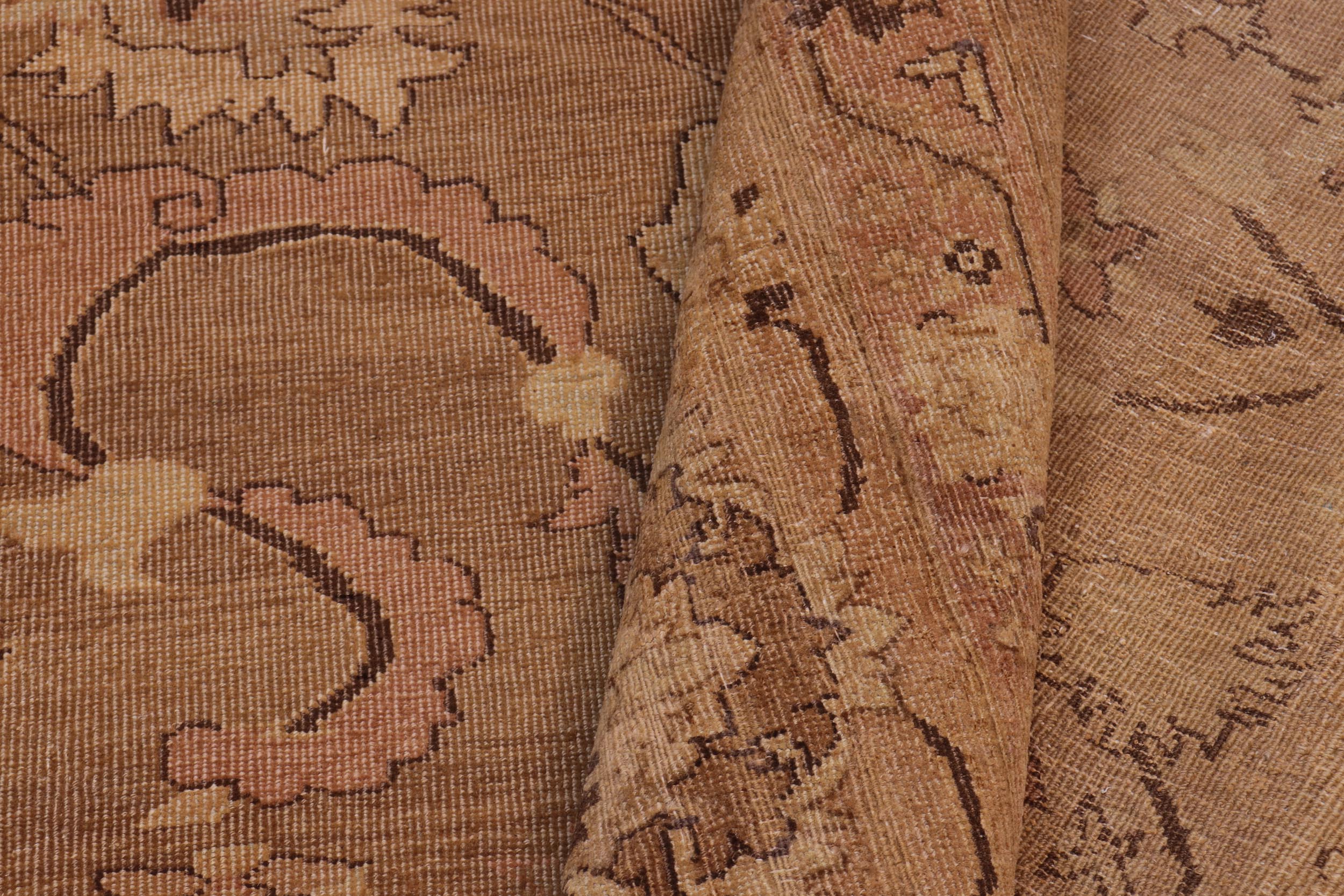 handmade Traditional Antique Brown Tan Hand Knotted RECTANGLE 100% WOOL area rug 13x17