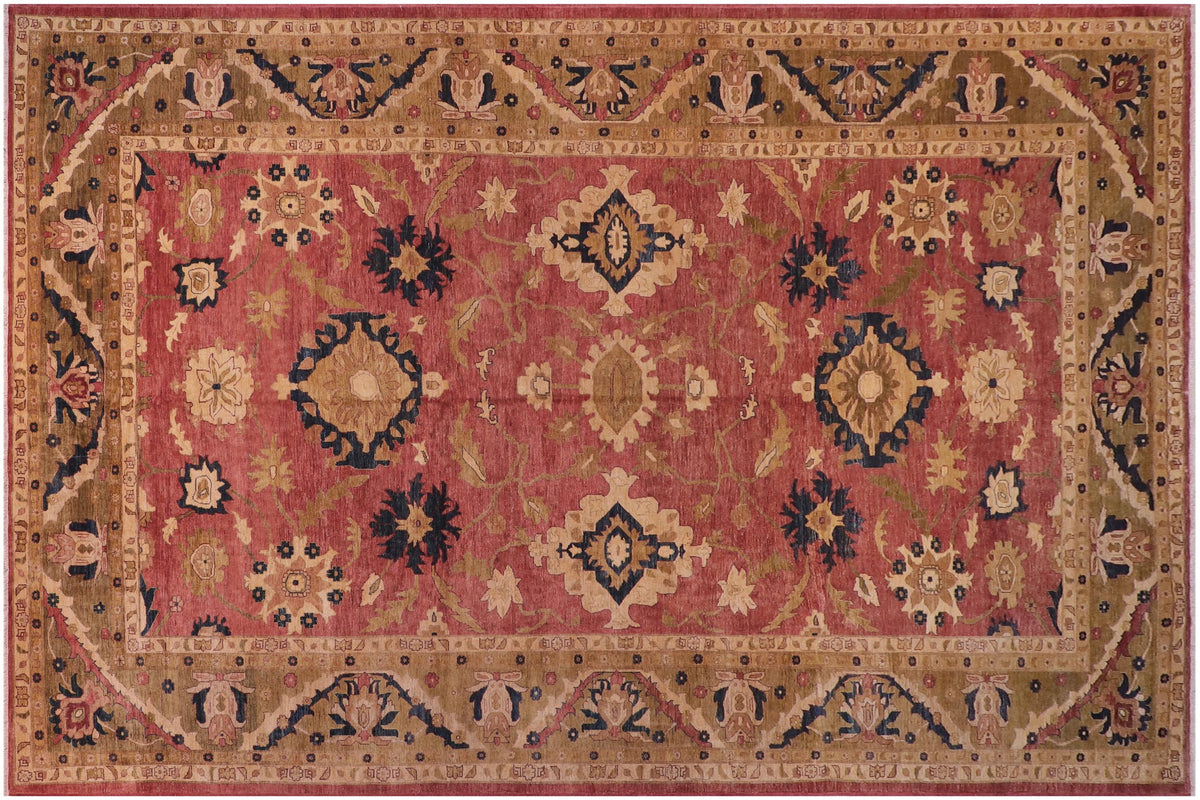 handmade Traditional Kafkaz Rust Olive Green Hand Knotted RECTANGLE 100% WOOL area rug 12x18