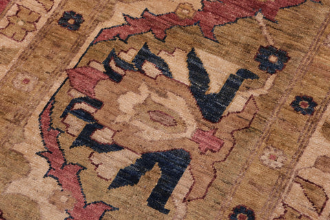 handmade Traditional Kafkaz Rust Olive Green Hand Knotted RECTANGLE 100% WOOL area rug 12x18