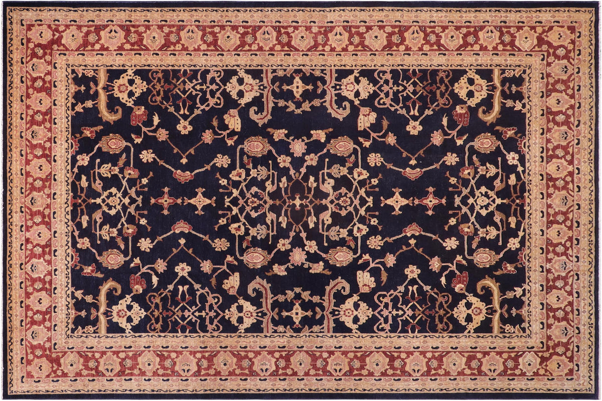 handmade Transitional Kafkaz Blue Red Hand Knotted RECTANGLE 100% WOOL area rug 12' x 16'