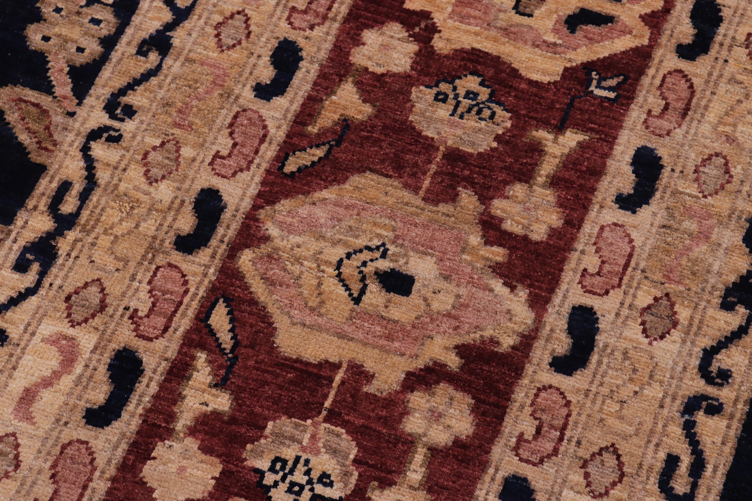 handmade Transitional Kafkaz Blue Red Hand Knotted RECTANGLE 100% WOOL area rug 12' x 16'