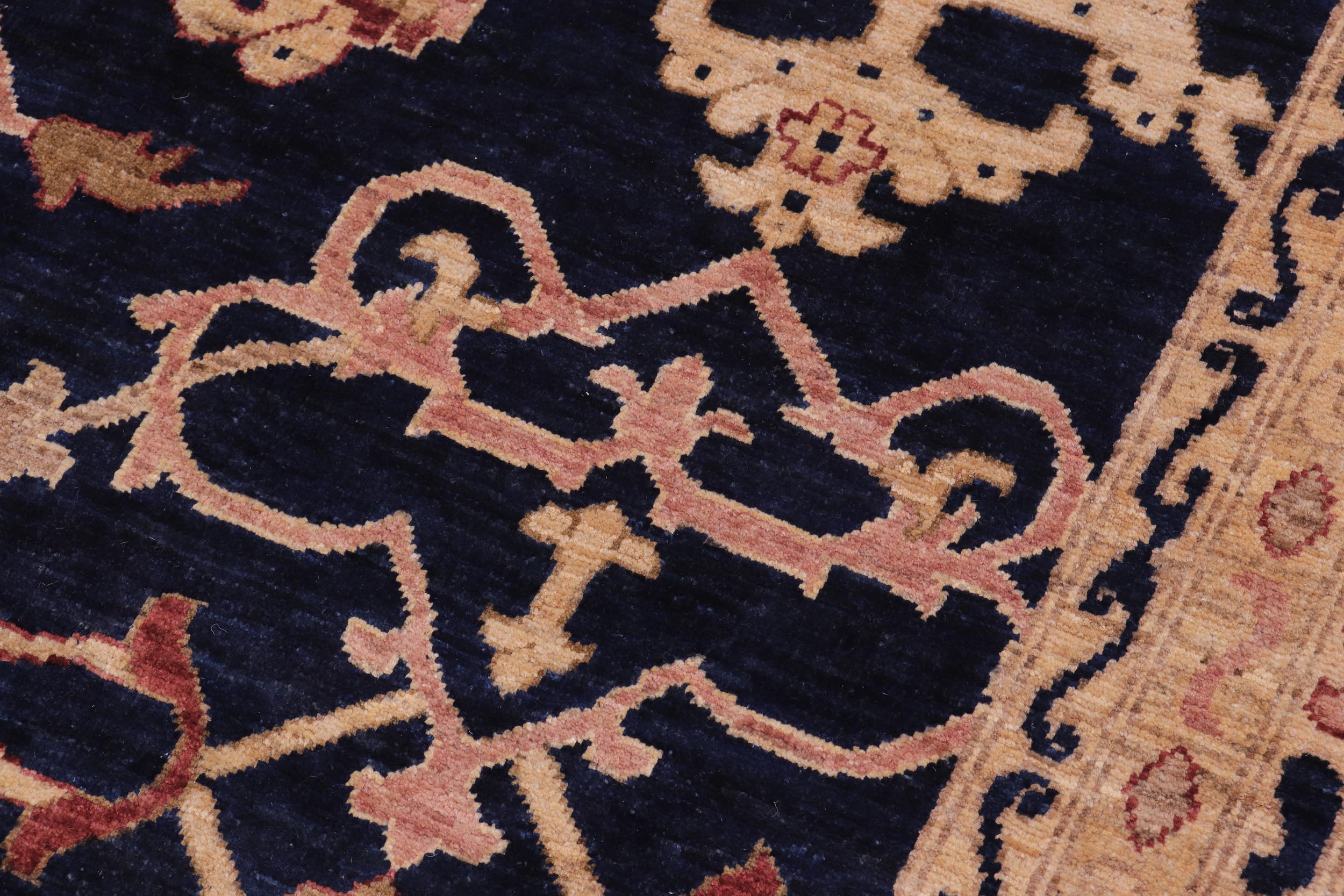 handmade Transitional Kafkaz Blue Red Hand Knotted RECTANGLE 100% WOOL area rug 12' x 16'