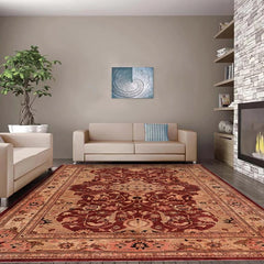 handmade Traditional  Aubergine Tan Hand Knotted RECTANGLE 100% WOOL area rug 12X17