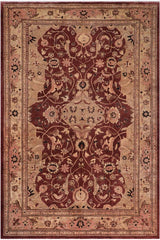 handmade Traditional  Aubergine Tan Hand Knotted RECTANGLE 100% WOOL area rug 12X17