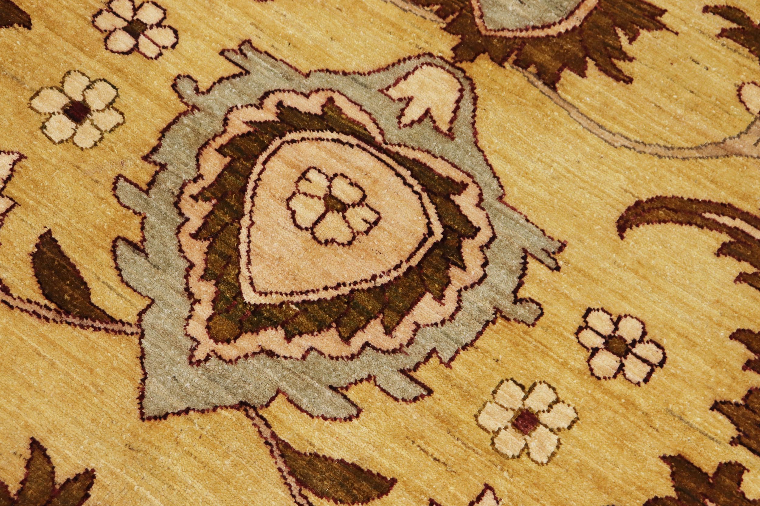 handmade Traditional Kafkaz Gold Red Hand Knotted RECTANGLE 100% WOOL area rug 13x17