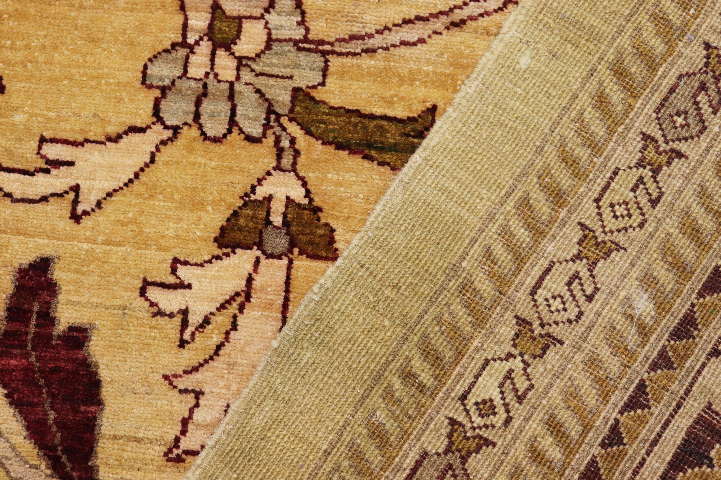 handmade Traditional Kafkaz Gold Red Hand Knotted RECTANGLE 100% WOOL area rug 13x17