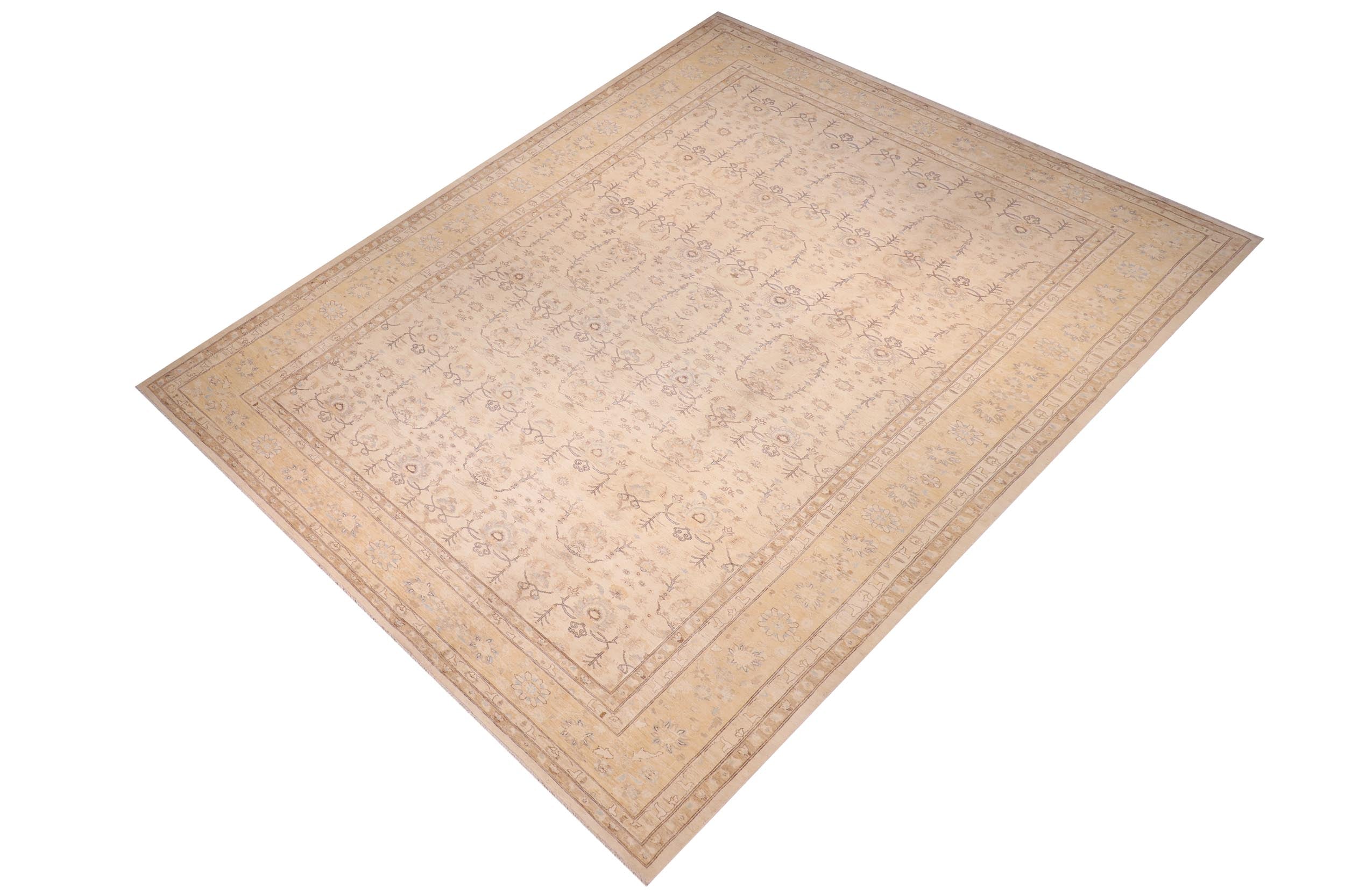 handmade Transitional Kafkaz Ivory Rust Hand Knotted RECTANGLE 100% WOOL area rug 14' x 20'