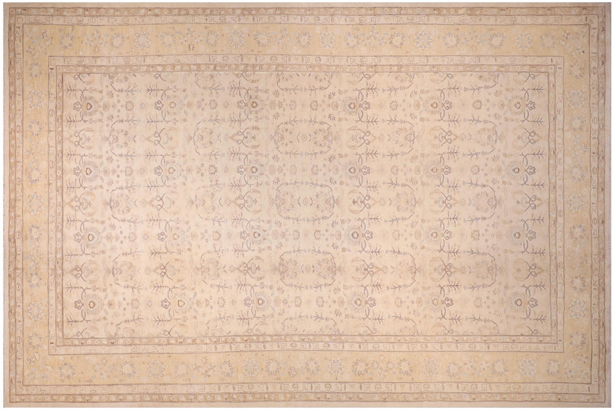 handmade Transitional Kafkaz Ivory Rust Hand Knotted RECTANGLE 100% WOOL area rug 14' x 20'
