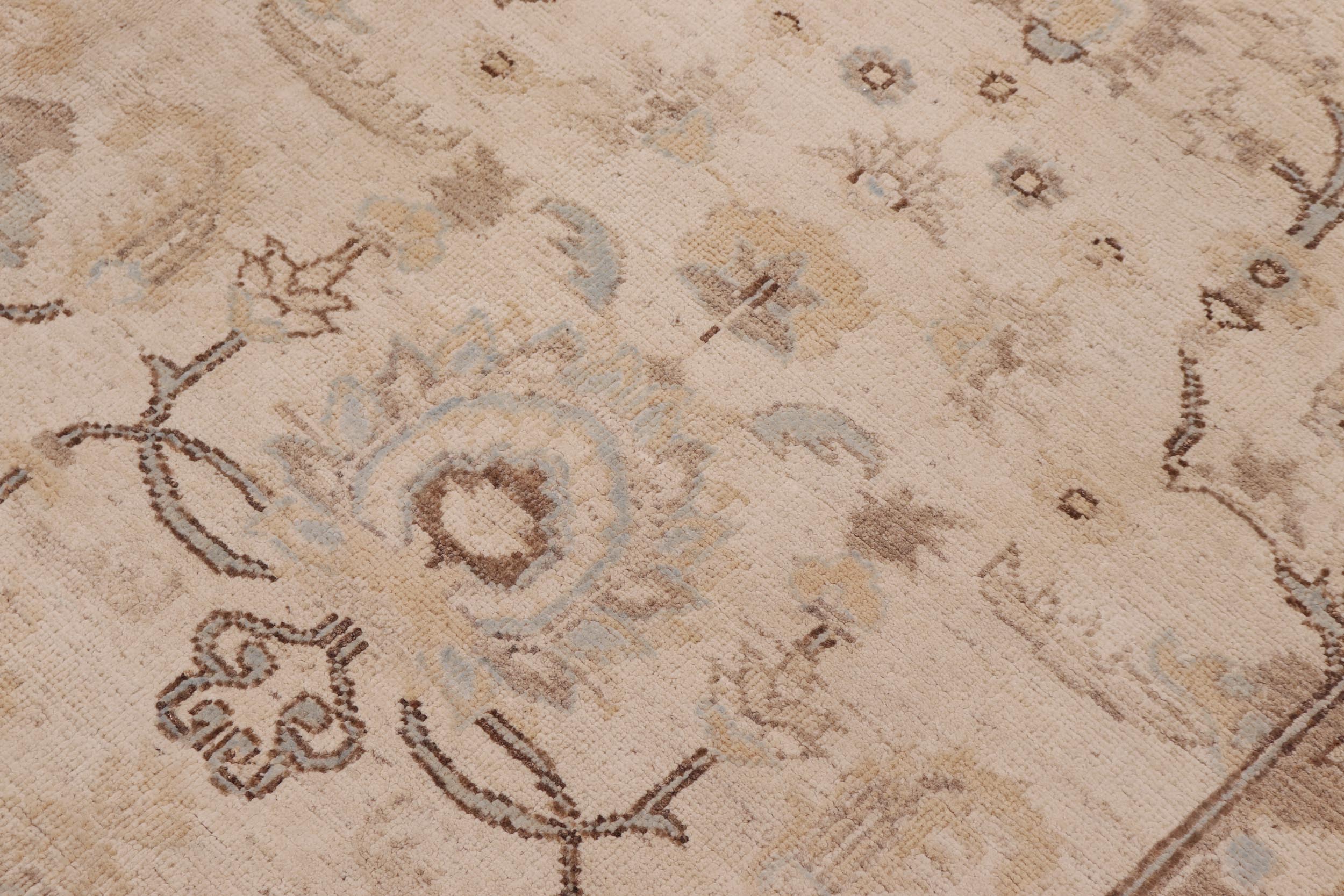 handmade Transitional Kafkaz Ivory Rust Hand Knotted RECTANGLE 100% WOOL area rug 14' x 20'