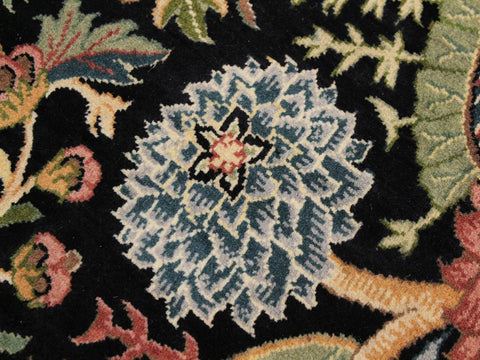 handmade Traditional Nagi Black Gold Hand Knotted ROUND 100% WOOL area rug 8x8